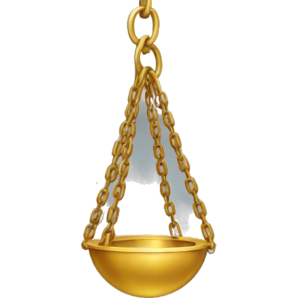 A simple emoji of a swinging pendulum with a golden chain. emoji