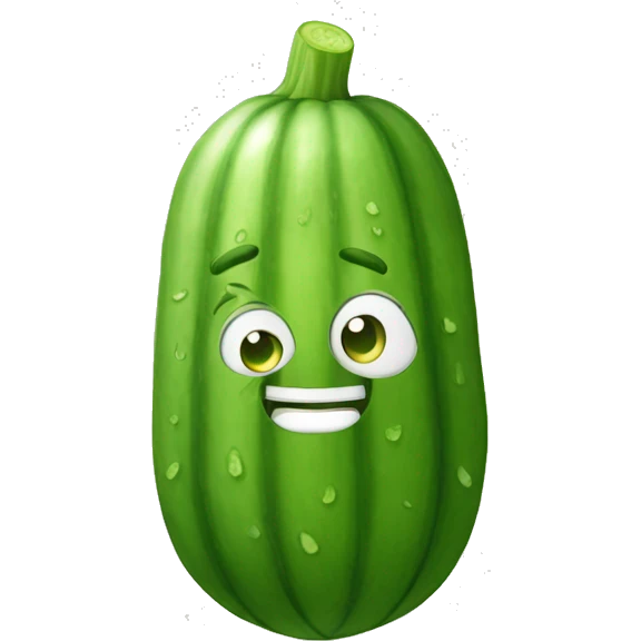 cucumber with cute face emoji