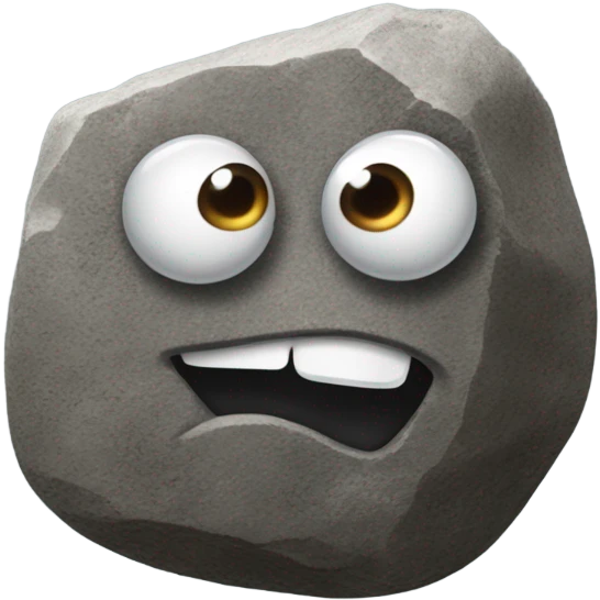 realistic rock with plastic googly eyes -no mouth emoji