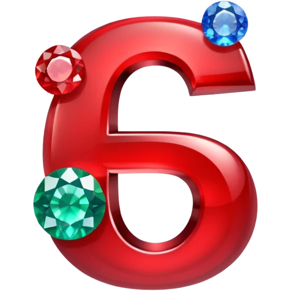 A paid subscription icon featuring red emeralds and gems with the number 5 on it. emoji