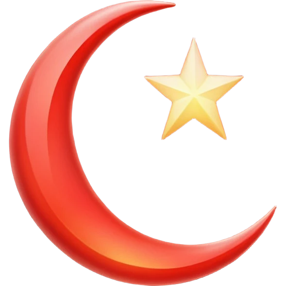 red crescent moon with glow emoji