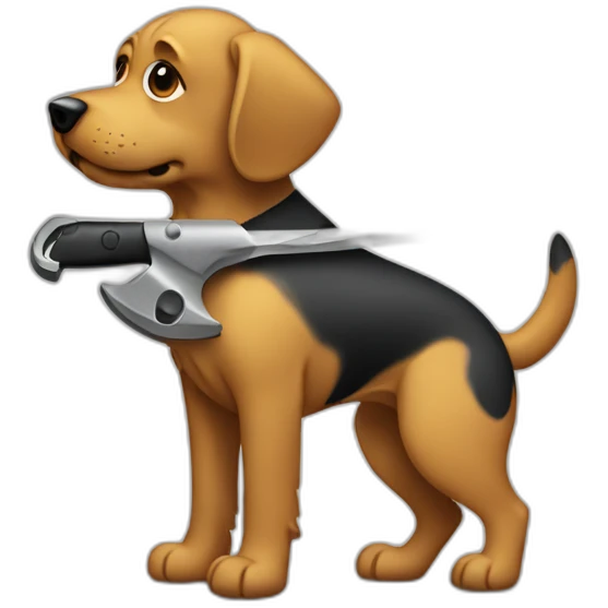 Dog cutting metal emoji