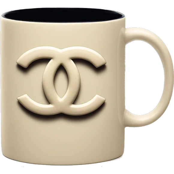 Chanel logo mug beige emoji