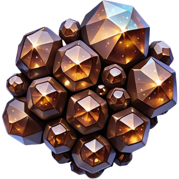 glossy dark brown nebula crystal clusters emoji