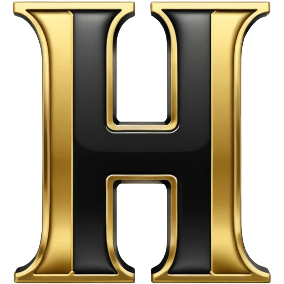 letter H in black and gold emoji