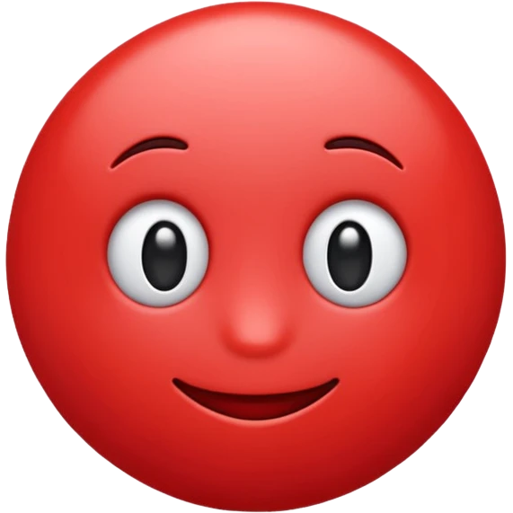 A red colour high quality 3d emoji with no smile  emoji