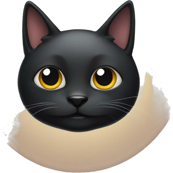 A black cat emoji