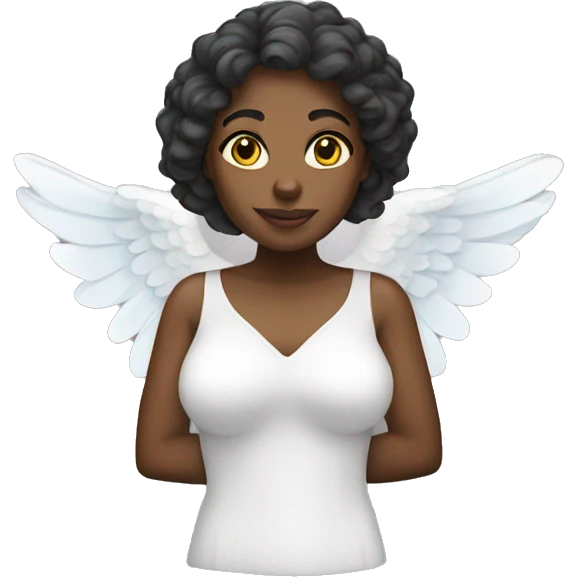 Black woman dressed as an angel emoji
