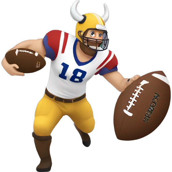Viking #18 dropping the football emoji
