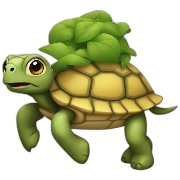 Tortue sur cheval emoji