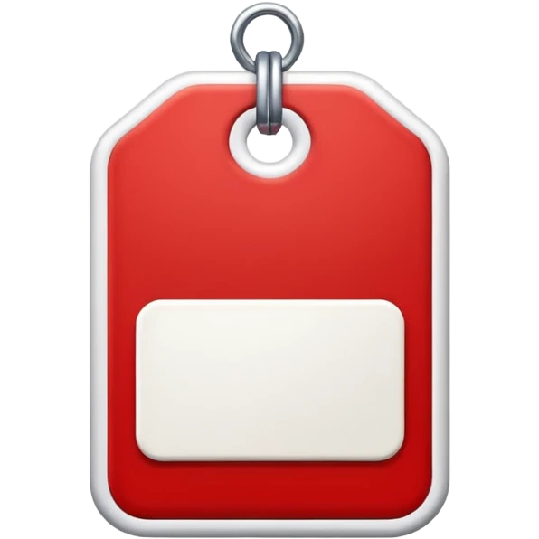 Keep everything the same classic red and white name tag but replace the word 'Name' with ‘Content’  emoji