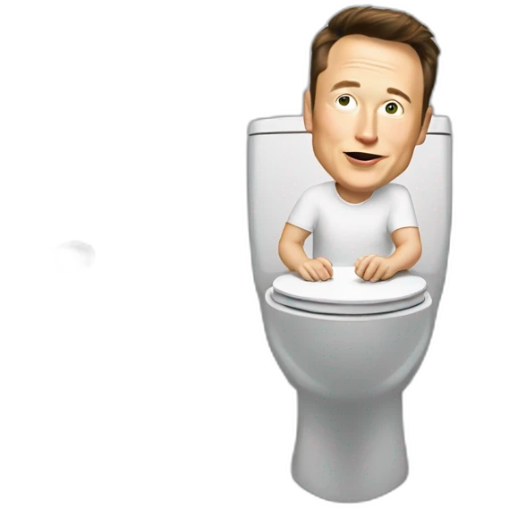Elon musk in toilets emoji