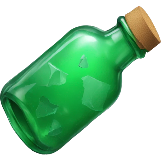 Broken green glass bottle emoji