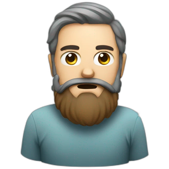 man with beard fighting a virus emoji
