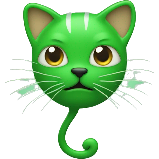 green microorganims shaped like a  very filine cat emoji
