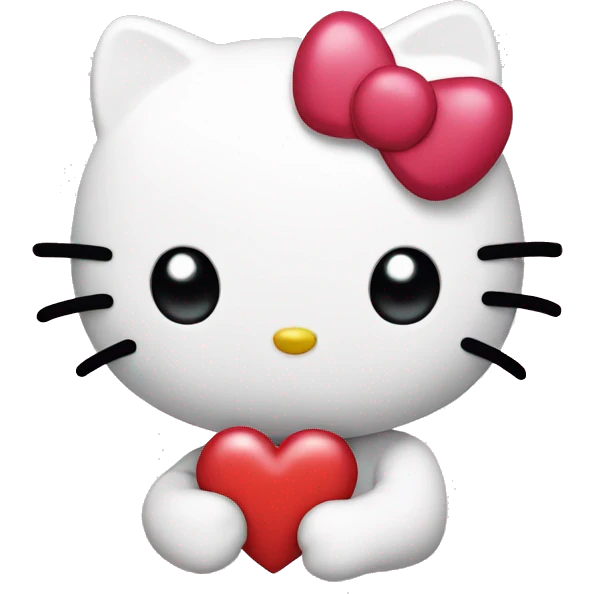 hello kitty with heart emoji