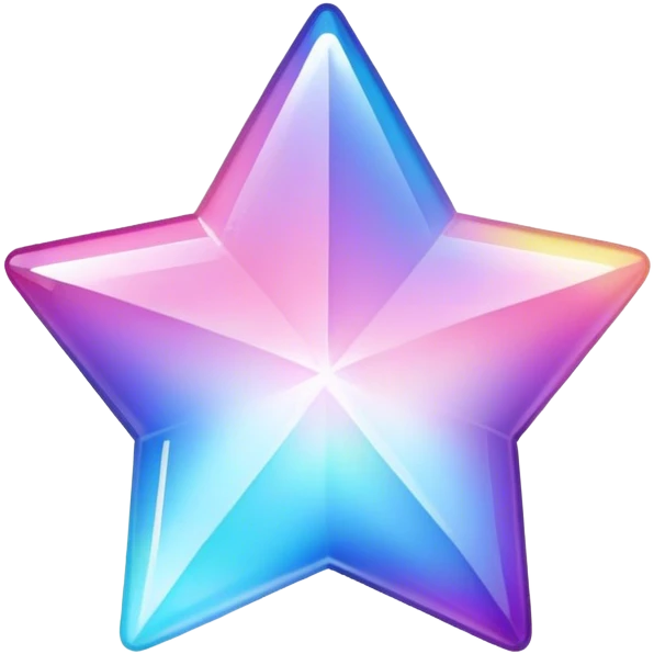 Gradient iridescent Pastel rainbow Pink violet blue crystal star  Primogem emoji