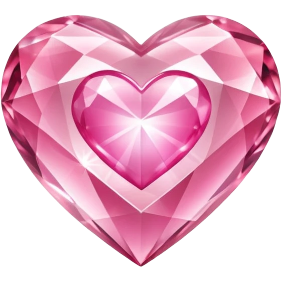 diamond heart with one mini pink heart inside of it  emoji
