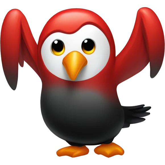 bright red instead of black pinguin emoji