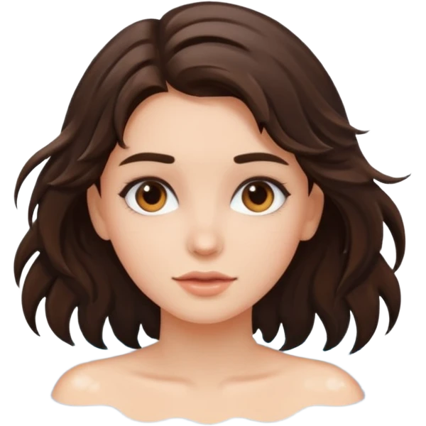 Brunette girl with cool water emoji