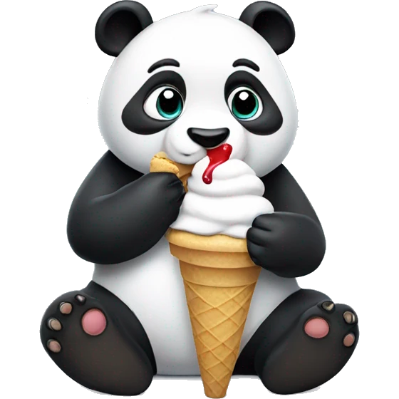 Panda eating ice cream emoji