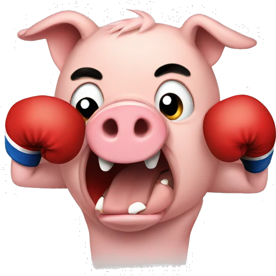 Pig boxing emoji