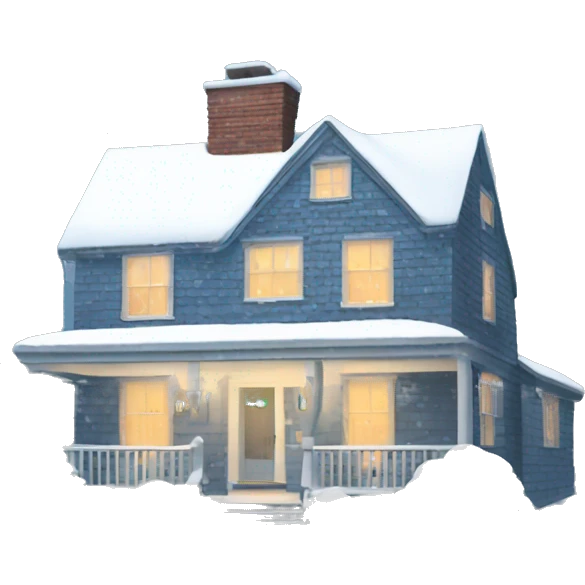 Snow on a cape cod house  emoji