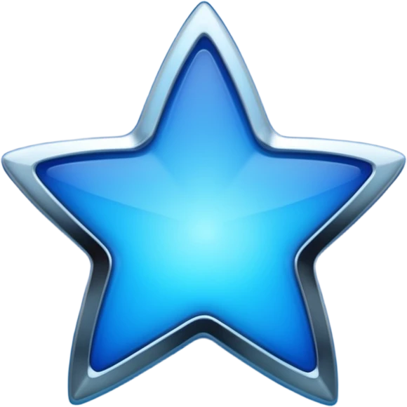 blue sorayama gradient chrome plasma energy star emoji