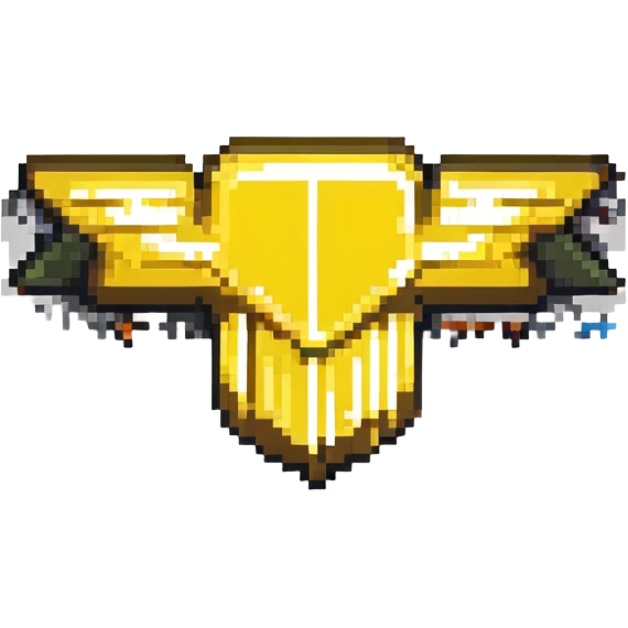 Chevrolet emblem, pixel art style, classic yellow and black, no text emoji