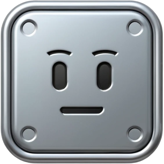 A futuristic microchip emoji made of polished silver chrome, minimal circuit details, smooth metallic surface, soft lighting, iOS emoji style, centered, clean white background emoji