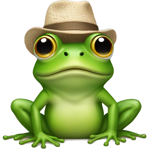 frog wearing a hat emoji
