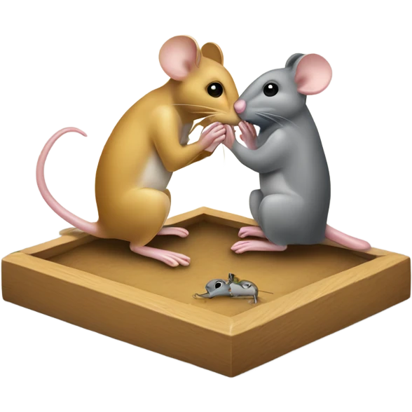 Mouse praying over another mouse that is in a trap emoji