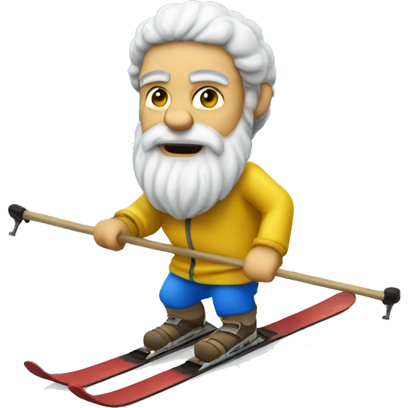 Socrates skiing  in the summer emoji