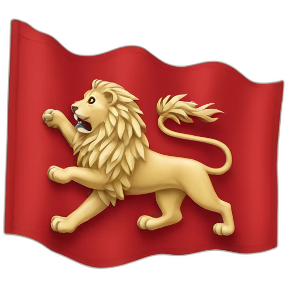 Drapeau rouge avec 2 lion emoji