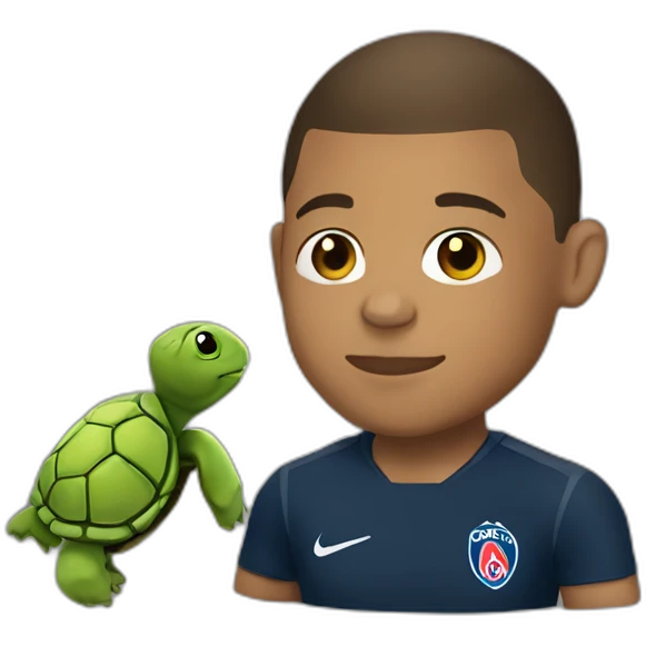 Mbappe avec une tortue emoji