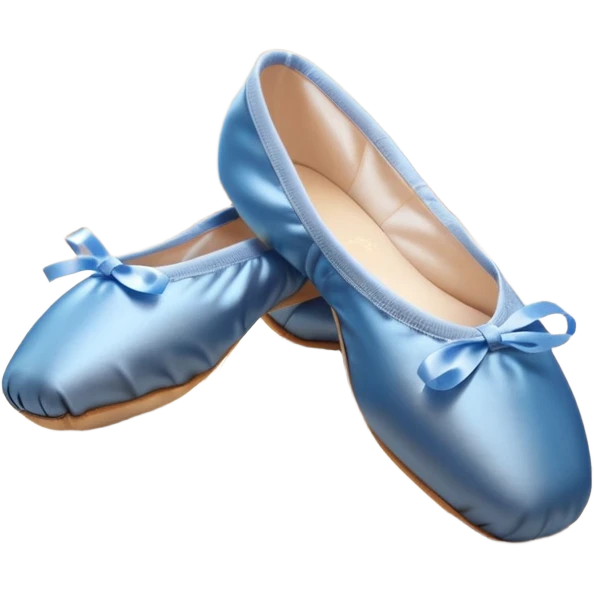 cinematic-realistic-ballet-shoes,-soft-satin-blue-pointe-shoes-with-delicate-ribbons,-resting-gently-on-a-polished-wooden-floor,-subtle-creases-in-the-fabric,-glowing-under-the-warm-golden-light-of-a-rehearsal-studio,-evoking-ele emoji