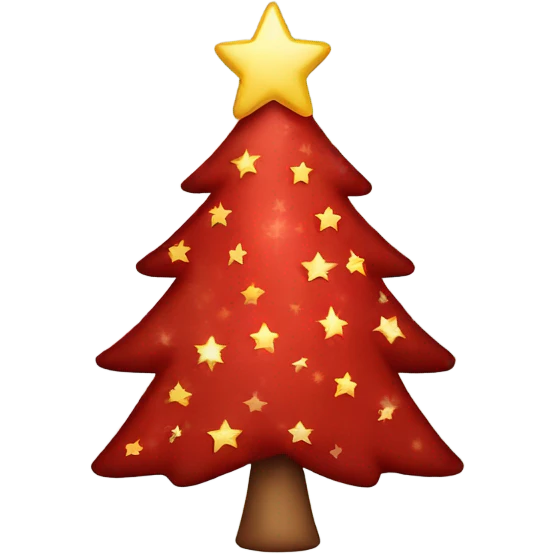Red Christmas tree with stars emoji