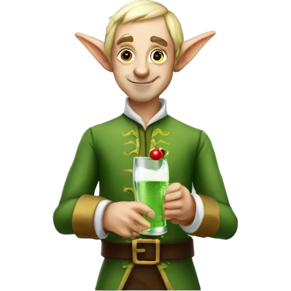 I want to create an elf with few house project on hand that is drinking gin  emoji