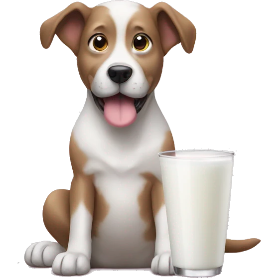 Dog drink milk emoji