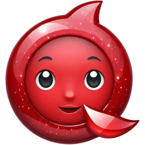 Ruby glitter RED emoji