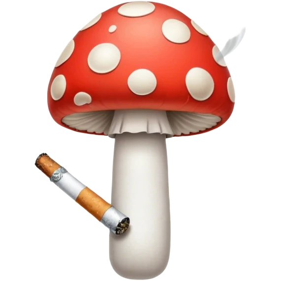 A mushroom smoking a cigarette  emoji