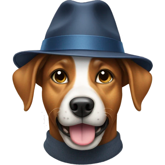 Dog weaing hat emoji