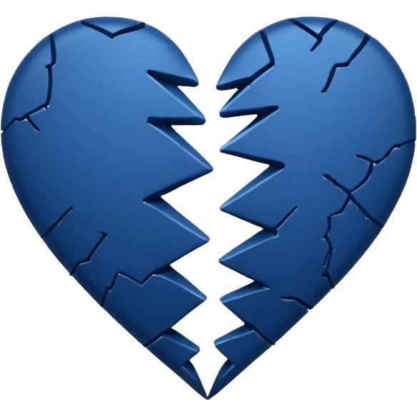 Emoji de corazón azul  oscuro roto ala mitad  emoji