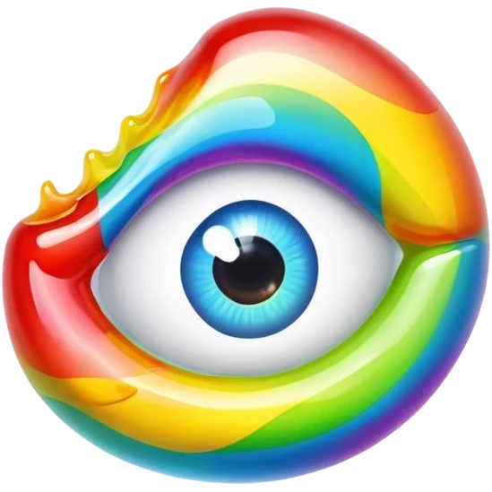 melted rainbow gummy eye emoji