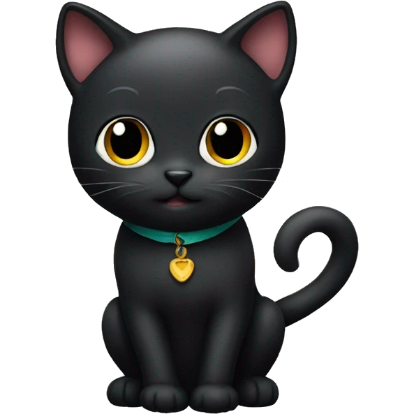 Cute black cat  emoji