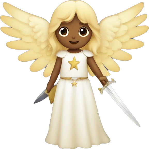 Angelitos con estrellas ,espadas emoji