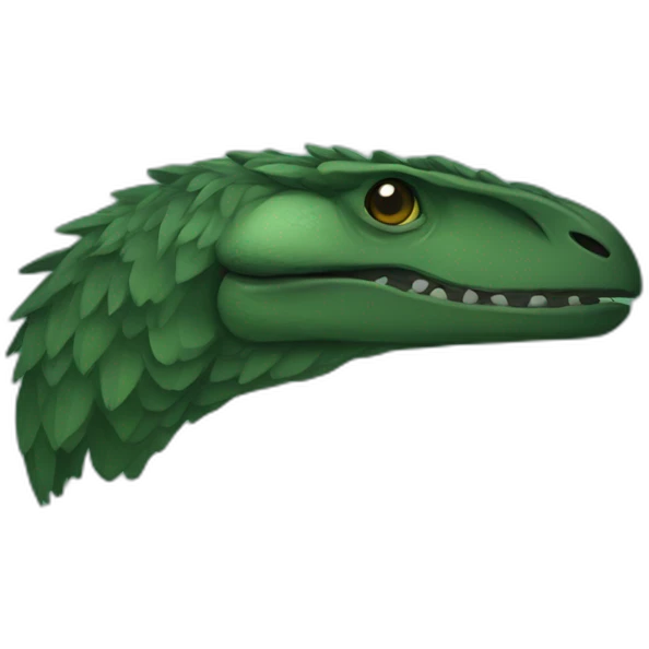 dark green raptor head sleep emoji