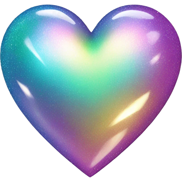 Iridescent heart with sparkle emoji