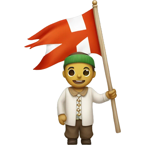 person with festivl flag emoji