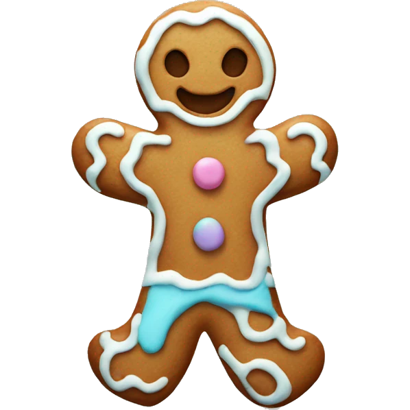 Pastel gingerbread man emoji